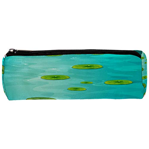 Two Lotus Flowers and Leaves On Water Pencil Bag Pen Case Stationary Case Pencil Pouch Desk Organizer Makeup Cosmetic Bag for School Office