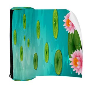 Two Lotus Flowers and Leaves On Water Pencil Bag Pen Case Stationary Case Pencil Pouch Desk Organizer Makeup Cosmetic Bag for School Office