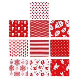 exceart patchwork fabric 50pcs christmas cotton fabric christmas quilting fabric bundles snowflake santa tree patterns for christmas holiday diy craft sewing quilted