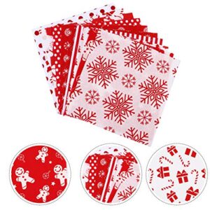 EXCEART Patchwork Fabric 50pcs Christmas Cotton Fabric Christmas Quilting Fabric Bundles Snowflake Santa Tree Patterns for Christmas Holiday DIY Craft Sewing Quilted