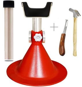 aaprotools standard horse size hoof farrier stand with two magnets red + 1 free hoof knife & farrier hammer
