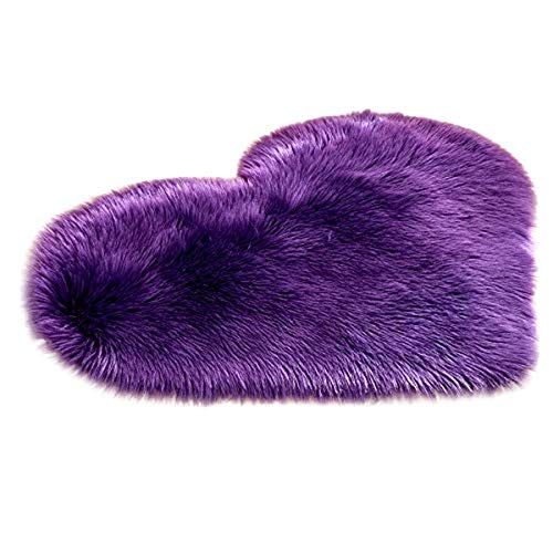 Fluffy Area Rugs,Heart Shaped Soft Faux Sheepskin Fur Area Rugs for Home Sofa Floor Mat Plush, Pink Shag Rug for Girls Bedroom,Fuzzy Carpet for Kid's Room, Nursery, Home Decor (E)