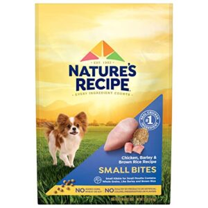 nature’s recipe small bites dry dog food, chicken & rice recipe, 12 pound bag (package may vary)