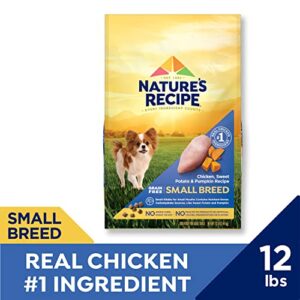 Nature’s Recipe Small Bites Dry Dog Food, Chicken & Rice Recipe, 12 Pound Bag (Package May Vary)