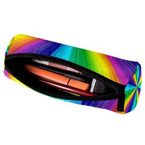 Colorful Rainbow Pencil Bag Pen Case Stationary Case Pencil Pouch Desk Organizer Makeup Cosmetic Bag for School Office