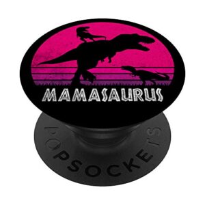 vintage retro 2 kids mamasaurus sunset funny gift for mother popsockets grip and stand for phones and tablets