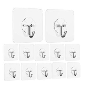 glue hooks hooks for hanging - heavy duty shower sticky hooks key hook seamless waterproof and oil proof,for kitchen bathroom ceiling window（ 30 pack）-greenf