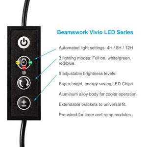 BeamsWork Vivio Full Spectrum LED Timer Adjustable Dimmer Aquarium Fish Tank Light Freshwater 12 20 24 30 36 48 (48" - 54")