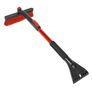 Motor Trend 39" Extendable Snow Brush with Built-in Car Ice Scraper – Ergonomic 2-in-1 Snow Scraper for Car with Rotating Head, Durable Aluminium Windshield Scraper for Ice and Snow