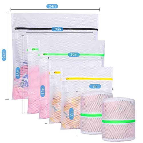 GOGOODA Mesh Laundry Bags, Delicates Washing Bags for Sweater Blouse Hosiery Bras Premium Wash Bags for Travel Storage Organization (7 Set)