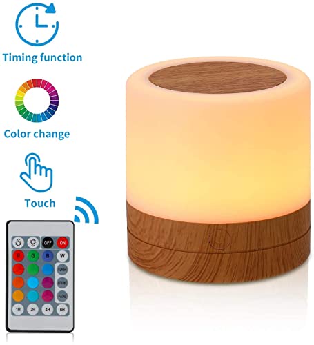 AMEXI Night Light Nightstand Lamp LED Bedside Lamp Touch Control Table Lamp Portable Dimmable Table Bedside Lamps Touch Lamp for Bedrooms/Living Room/Office