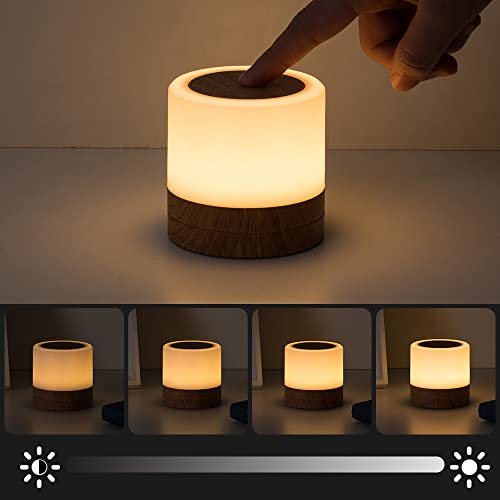 AMEXI Night Light Nightstand Lamp LED Bedside Lamp Touch Control Table Lamp Portable Dimmable Table Bedside Lamps Touch Lamp for Bedrooms/Living Room/Office