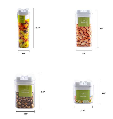 ORGANIX Airtight Food Storage Containers, 7 PC Plastic Storage Container with Lids | BPA Free | Labels & Pen Set, Pantry & Kitchen Storage Containers for Flour, Dry Food, Pasta & Cereal