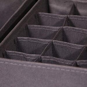 DIOMMELL 6 Pack Foldable Cloth Storage Box Closet Dresser Drawer Organizer Fabric Baskets Bins Containers Divider for Clothes Underwear Bras Socks Lingerie Clothing, Dark Grey 22-2000