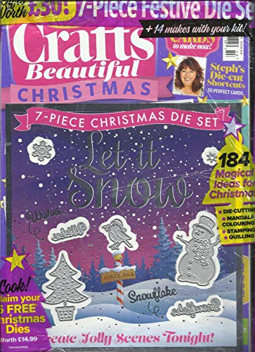 CRAFTS BEAUTIFUL, XMAS, 2018 ISSUE, 324 7-PIEVCE CHRISTMAS DIE SET INCLUDED