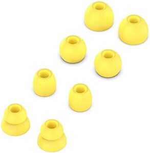 replaceable earplugs silicone earplugs is compatible with dr dre power pro wireless stereo headphones (yellow/4 pairs)