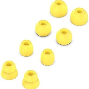 Replaceable Earplugs Silicone Earplugs is Compatible with Dr dre Power Pro Wireless Stereo Headphones (Yellow/4 Pairs)