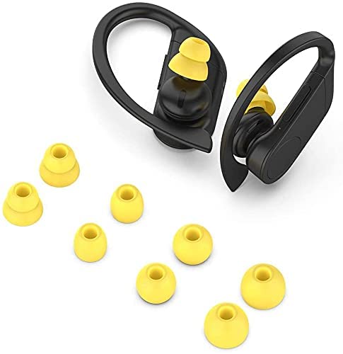 Replaceable Earplugs Silicone Earplugs is Compatible with Dr dre Power Pro Wireless Stereo Headphones (Yellow/4 Pairs)