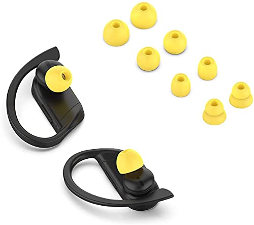 Replaceable Earplugs Silicone Earplugs is Compatible with Dr dre Power Pro Wireless Stereo Headphones (Yellow/4 Pairs)