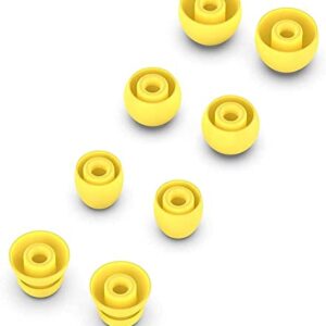 Replaceable Earplugs Silicone Earplugs is Compatible with Dr dre Power Pro Wireless Stereo Headphones (Yellow/4 Pairs)