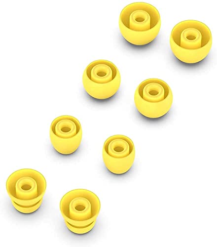 Replaceable Earplugs Silicone Earplugs is Compatible with Dr dre Power Pro Wireless Stereo Headphones (Yellow/4 Pairs)