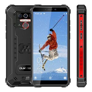 rugged cell phone unlocked oukitel wp5 pro, 8000mah battery, 4gb+64gb rom, android 10 rugged smartphone, 5.5 inch ip68 waterproof shockproof phone with 4 led flashlights, triple camera, dual sim 4g