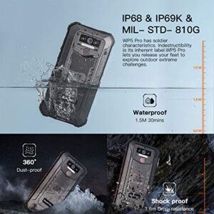 Rugged Cell Phone Unlocked OUKITEL WP5 Pro, 8000mAh Battery, 4GB+64GB ROM, Android 10 Rugged Smartphone, 5.5 Inch IP68 Waterproof Shockproof Phone with 4 LED Flashlights, Triple Camera, Dual SIM 4G