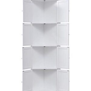 Kings Brand Furniture - Lyons 4-Tier 68" Corner Kitchen Pantry Storage Cabinet with 8 Doors, White