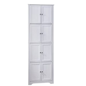 Kings Brand Furniture - Lyons 4-Tier 68" Corner Kitchen Pantry Storage Cabinet with 8 Doors, White