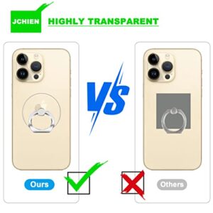 Cell Phone Ring Holder - JCHIEN Transparent Universal Finger Kickstand Cell Phone Ring Stand Holder Compatible with iPhone Samsung Smartphones