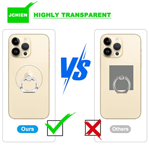 Cell Phone Ring Holder - JCHIEN Transparent Universal Finger Kickstand Cell Phone Ring Stand Holder Compatible with iPhone Samsung Smartphones