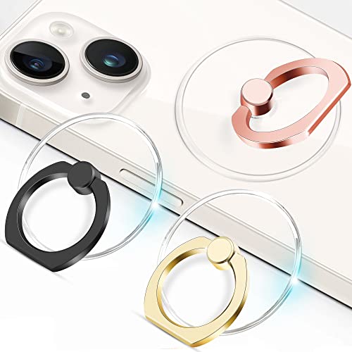 Cell Phone Ring Holder - JCHIEN Transparent Universal Finger Kickstand Cell Phone Ring Stand Holder Compatible with iPhone Samsung Smartphones