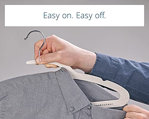 Mozu Hanger by Ensu Design - Luxury Easy On/Off No-Stretch Eco-Friendly Wheat Straw Hangers (40-Pack)