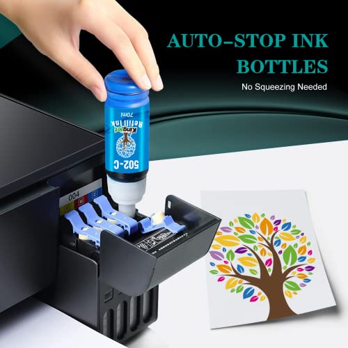 Kingjet Compatible 502 T502 Ink Bottle Replacement for Epson ET-2750 ET-3750 ET-4750 ET-2760 ET-3760 ET-4760 ET-2700 ET-3700 ET-3710 ET-15000 ST-2000 ST-3000 ST-4000 Printers, 5 Pack