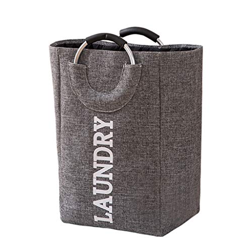 ZERIRA Large Collapsible Laundry Hamper with Comfortable Handles, Portable and Durable Clothes Storage Bag for Dorm Room Clothes Storage (Gray)