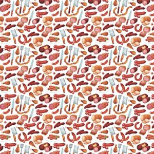 Stesha Party Meat Gift Wrap - Funny Wrapping Paper - Chef Present - 30 x 20 Inch (3 Sheets)