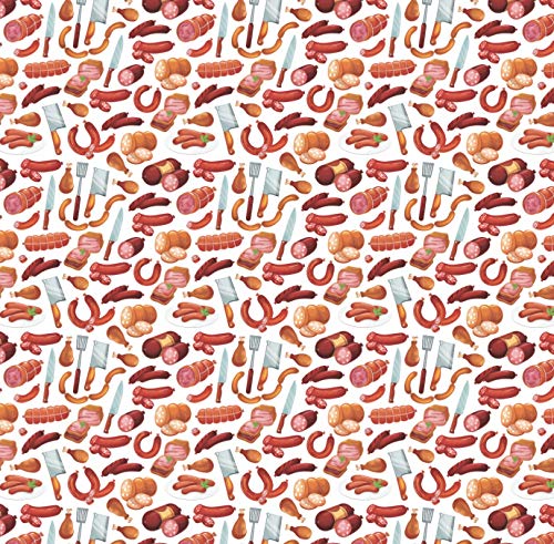 Stesha Party Meat Gift Wrap - Funny Wrapping Paper - Chef Present - 30 x 20 Inch (3 Sheets)