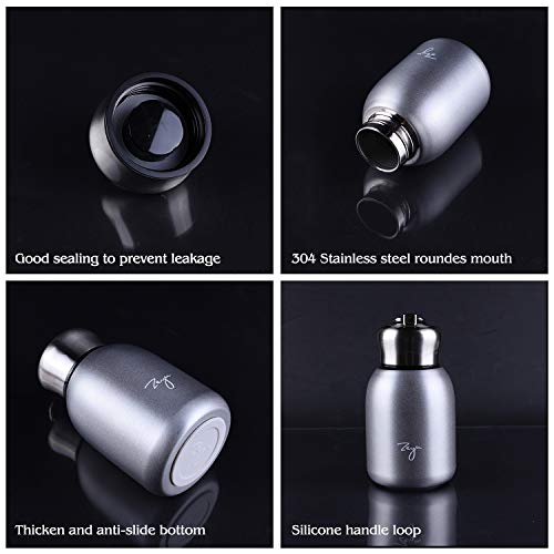 10.15oz/300ML Mini Thermal Mug Leak Proof Vacuum Flasks Travel Thermos Stainless Steel Drink Water Bottle Small Thermos Cups for Indoor and Outdoor by Floor88 (Silver)