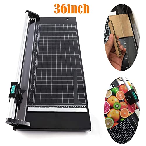 Manual Heavy Duty 36 Inch Rolling Cutter Precision Rotary Paper Trimmer for Photo Paper, Film, Art Paper Jam, Office Paper, Thin Plastic Soft Board, PVC,Cutting Table,Professional Rolling Trimmer