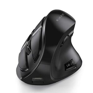 seenda ergonomic mouse, wireless vertical mouse - rechargeable optical mice for multi-purpose (bluetooth 5.0 + bluetooth 3.0 + usb connection) compatible apple mac and windows computers - black
