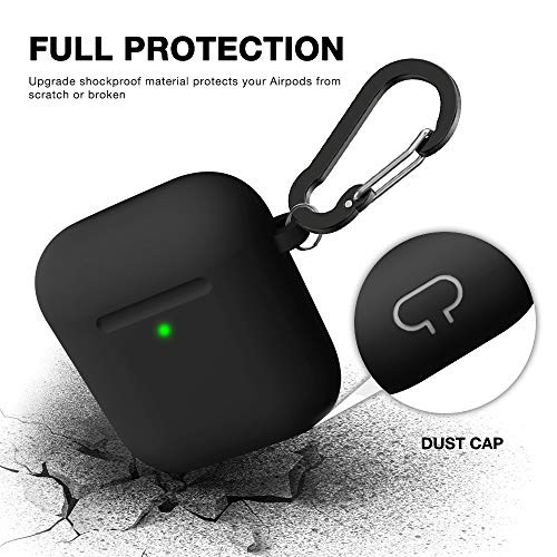 MITERV Airpods Case Cover Soft Silicone Protective Case Skin for Apple Airpod 1 2 Front LED Visible 6 Pack