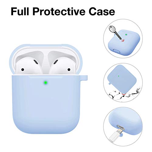 MITERV Airpods Case Cover Soft Silicone Protective Case Skin for Apple Airpod 1 2 Front LED Visible 6 Pack