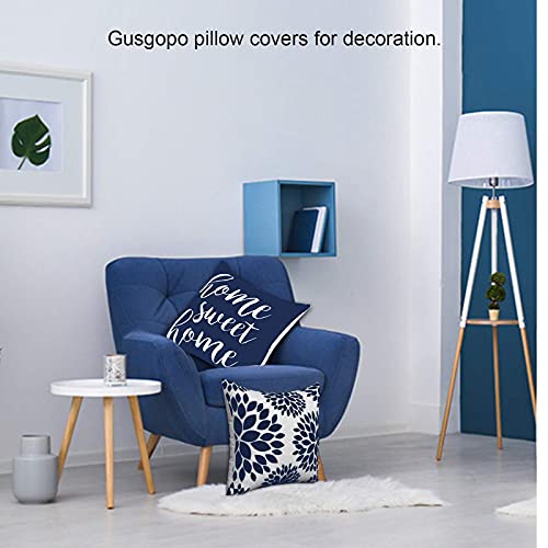 Gusgopo Throw Pillow Covers 18 x 18 Set of 4, Geometry Outdoor Square Pillow Cushion Cases, Modern Decorative Pillow Covers for Couch Sofa Bedroom Car, Blue
