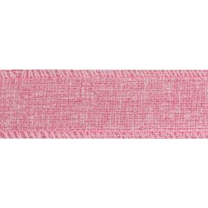 MEEDEE Pink Burlap Ribbon 1.5 Inch Pink Wired Ribbon Light Pink Burlap Ribbon Wired Baby Pink Ribbon for Baby Shower, Crafts, Wreath, Wedding, Gift Wrapping, Garland, Bows Making, Swag (10 Yards)