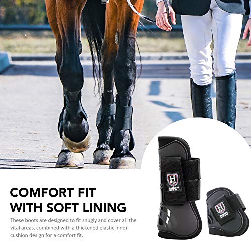 Harrison Howard Horse Tendon Boots Open Front/Fetlock Boot for Horse Protective Boots for Jumping, Trail Riding Set of 4