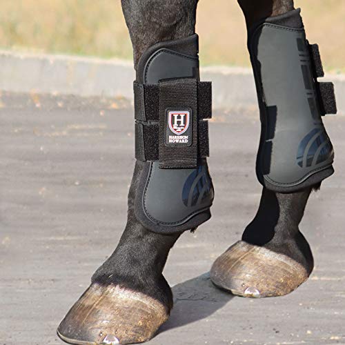 Harrison Howard Horse Tendon Boots Open Front/Fetlock Boot for Horse Protective Boots for Jumping, Trail Riding Set of 4