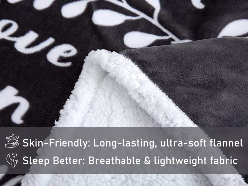 Best Friend Blanket Birthday Gifts - Luxurious Friends Blanket with Loving Messages for Best Friend Birthday Gifts for Women | Snuggly Soft Fleece Blanket, Grey Sherpa