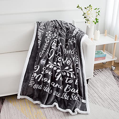 Best Friend Blanket Birthday Gifts - Luxurious Friends Blanket with Loving Messages for Best Friend Birthday Gifts for Women | Snuggly Soft Fleece Blanket, Grey Sherpa