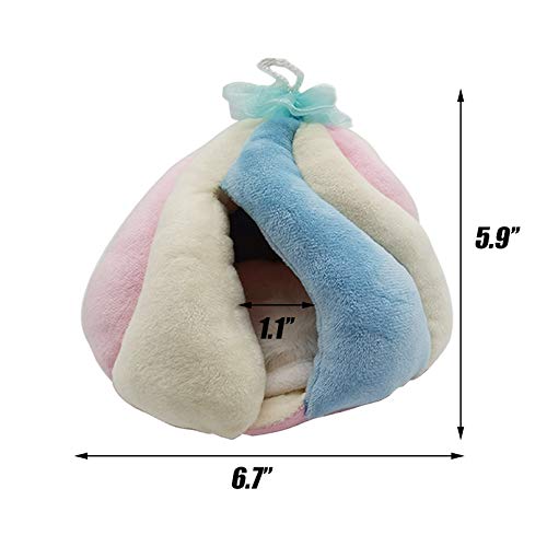 Tfwadmx Hamster Warm Bed,Small Animal Hammock Cotton Sleeping Nest Plush Hut Hideout Cave Hanging Cage Toy for Dwarf Mice Rat Sugar Glider Gerbil
