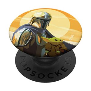 star wars the mandalorian mando and the child clan of two popsockets grip and stand for phones and tablets